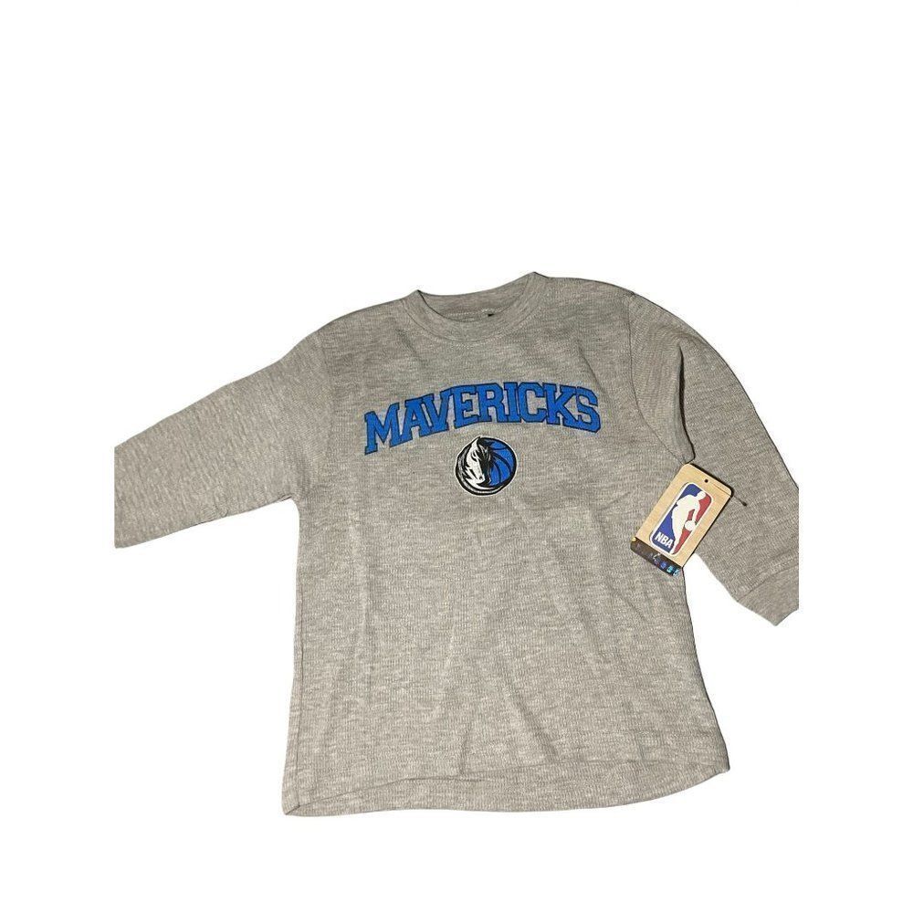 Majestic Kids Grey Blue Long Sleeve Mavericks Pullover Sweatshirt Size 5/6